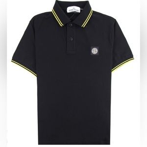 STONE ISLAND 22S18 Slim Fit Polo Shirt - Black/Yellow V2029 - XL